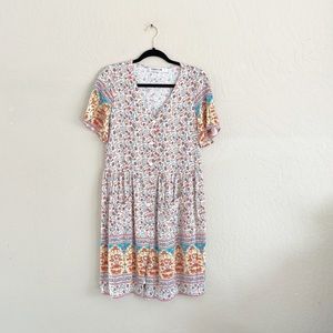 Temofon Button‎ Up Floral Dress